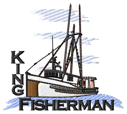 King Fisherman Machine Embroidery Design