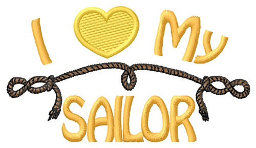 Love My Sailor Machine Embroidery Design