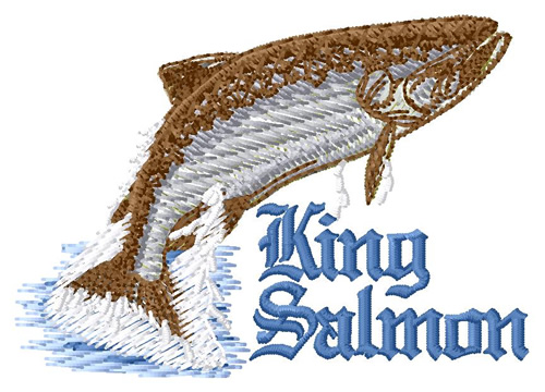 King Salmon Machine Embroidery Design