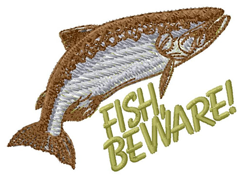 Fish Beware Machine Embroidery Design