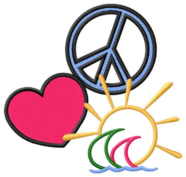 Picture of Peace And Love Machine Embroidery Design