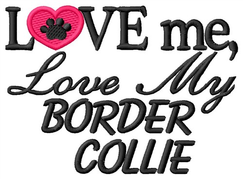 Border Collie Machine Embroidery Design