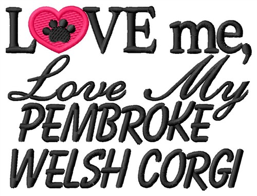 Pembroke Welsh Corgi Machine Embroidery Design
