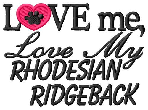 Rhodesian Ridgeback Machine Embroidery Design