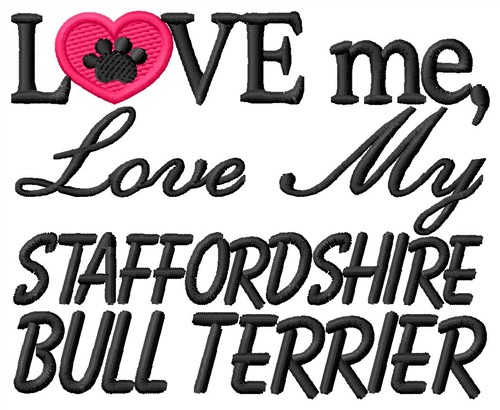 Staffordshire Bull Terrier Machine Embroidery Design