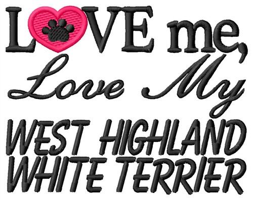 West Highland White Terrier Machine Embroidery Design