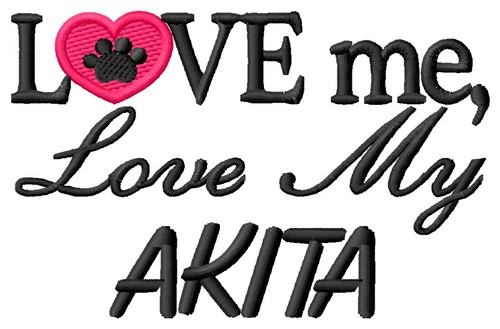 Akita Machine Embroidery Design