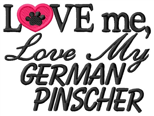 German Pinscher Machine Embroidery Design