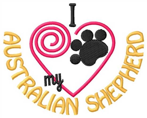 Picture of Australian Shepherd Machine Embroidery Design
