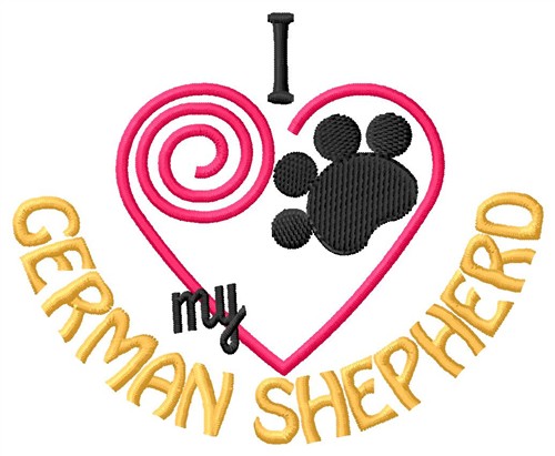 German Shepherd Machine Embroidery Design