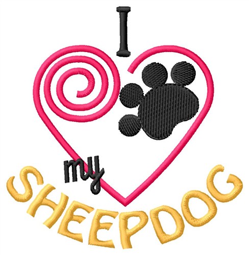 Sheepdog Machine Embroidery Design