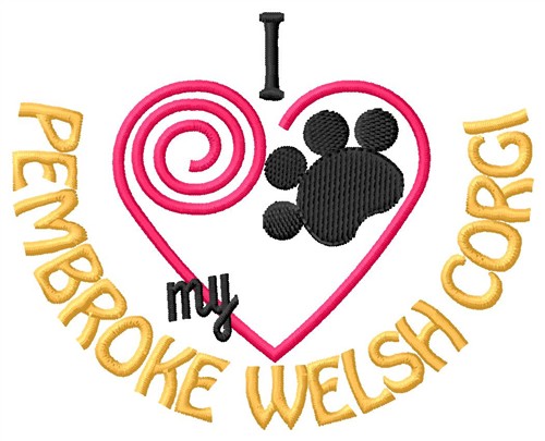 Pembroke Welsh Corgi Machine Embroidery Design