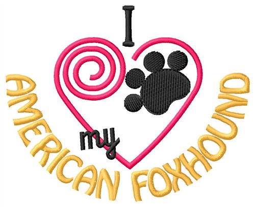 American Foxhound Machine Embroidery Design