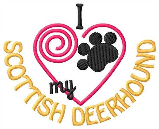 Picture of Scottish Deerhound Machine Embroidery Design
