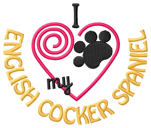 English Cocker Spaniel Machine Embroidery Design
