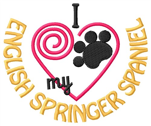 English Springer Spaniel Machine Embroidery Design