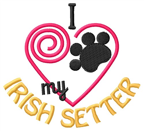 Irish Setter Machine Embroidery Design