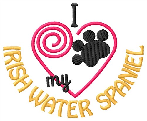 Irish Water Spaniel Machine Embroidery Design