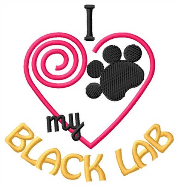 Picture of Black Lab Machine Embroidery Design