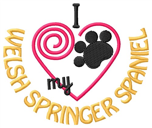 Welsh Springer Spaniel Machine Embroidery Design