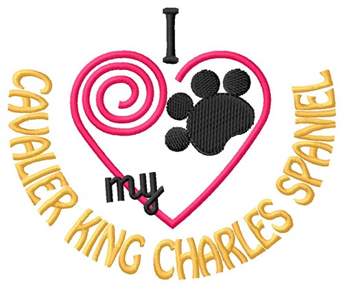 Cavalier King Charles Spaniel Machine Embroidery Design