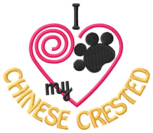 Chinese Crested Machine Embroidery Design