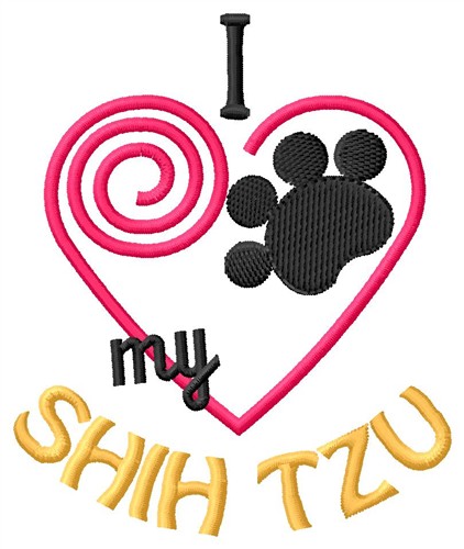 Shih Tzu Machine Embroidery Design