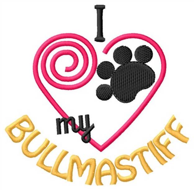 Picture of Bullmastiff Machine Embroidery Design