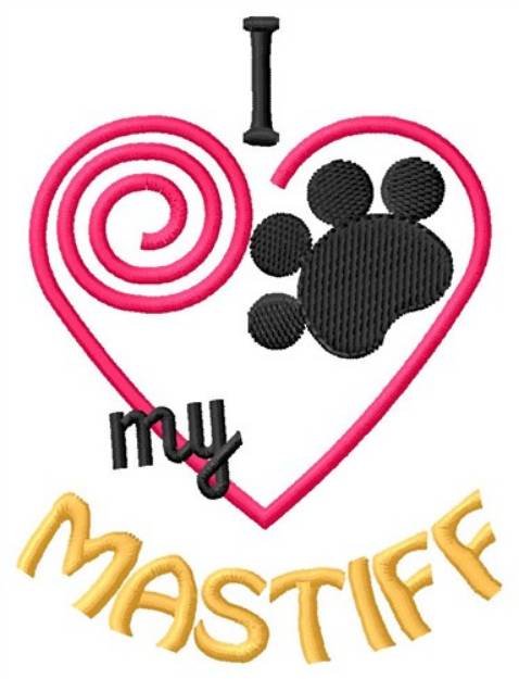 Picture of Mastiff Machine Embroidery Design