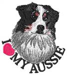 Picture of I Love My Aussie Machine Embroidery Design