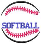 Picture of Softball Name Drop Machine Embroidery Design