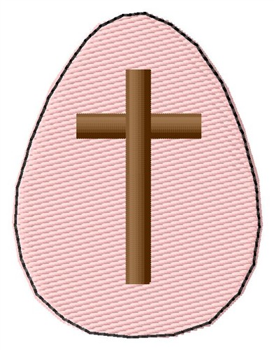Egg With Cross Machine Embroidery Design