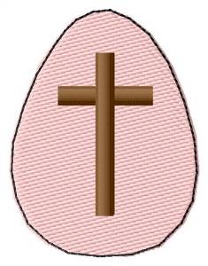 Picture of Egg With Cross Machine Embroidery Design