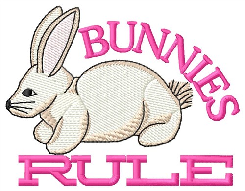 Bunnies Rule Machine Embroidery Design