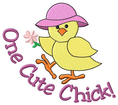One Cute Chick Machine Embroidery Design