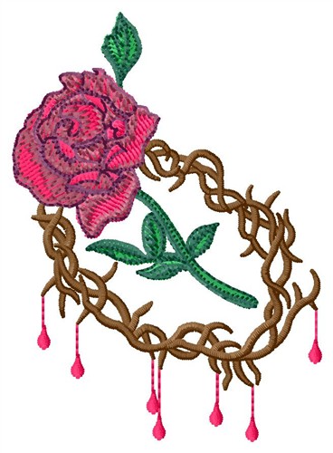 Crown And Rose Machine Embroidery Design