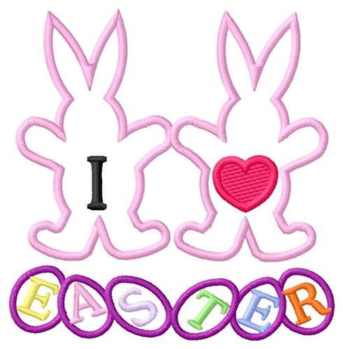 I Love Easter Machine Embroidery Design