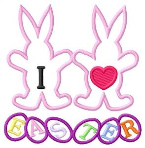 Picture of I Love Easter Machine Embroidery Design