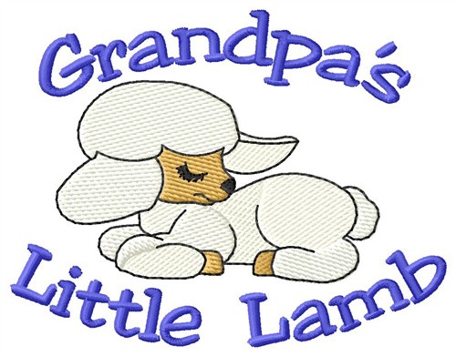 Grandpas Little Lamb Machine Embroidery Design