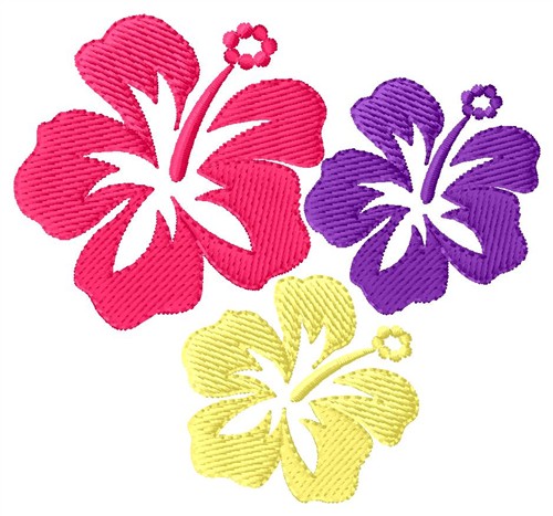 Hawaiian Flowers Machine Embroidery Design