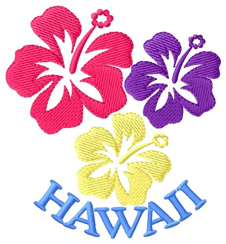 Hawaii Machine Embroidery Design