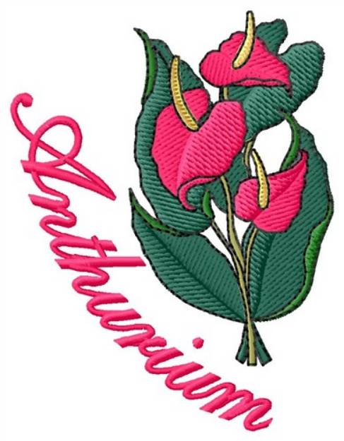 Picture of Authurium Machine Embroidery Design