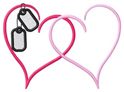 Hearts With Tags Machine Embroidery Design