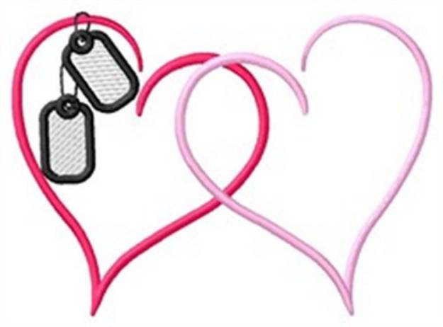 Picture of Hearts With Tags Machine Embroidery Design