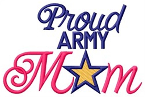 Proud Army Mom Machine Embroidery Design