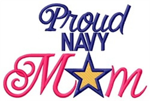 Proud Navy Mom Machine Embroidery Design
