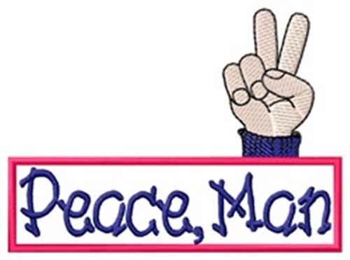 Peace, Man Machine Embroidery Design