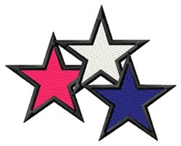 Picture of Three Stars Machine Embroidery Design