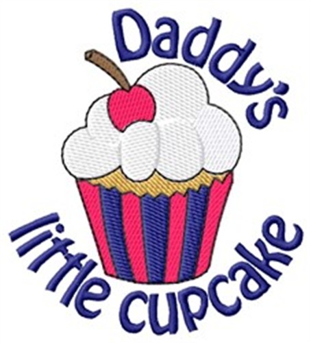Daddys Little Cupcake Machine Embroidery Design