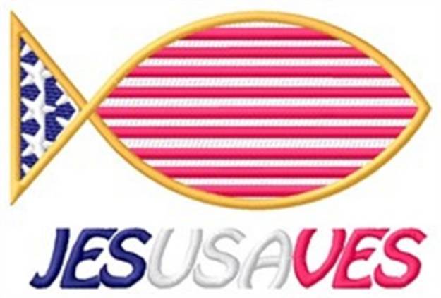 Picture of Jesus Saves Machine Embroidery Design